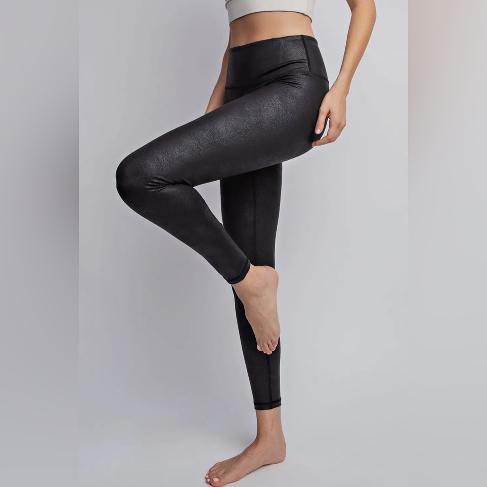 NEW Pu Chintz high waist full length leggings